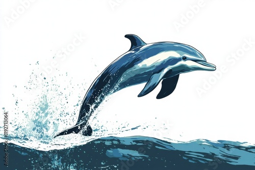 Wallpaper Mural Dolphin leaps from the ocean waves under a clear sky during daytime aquatic adventure. Generative AI Torontodigital.ca