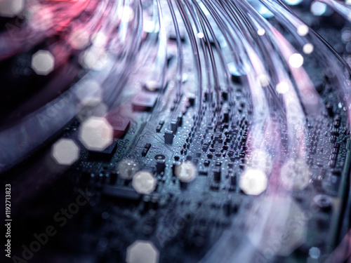 Fibre optics carrying data at speed to a computer