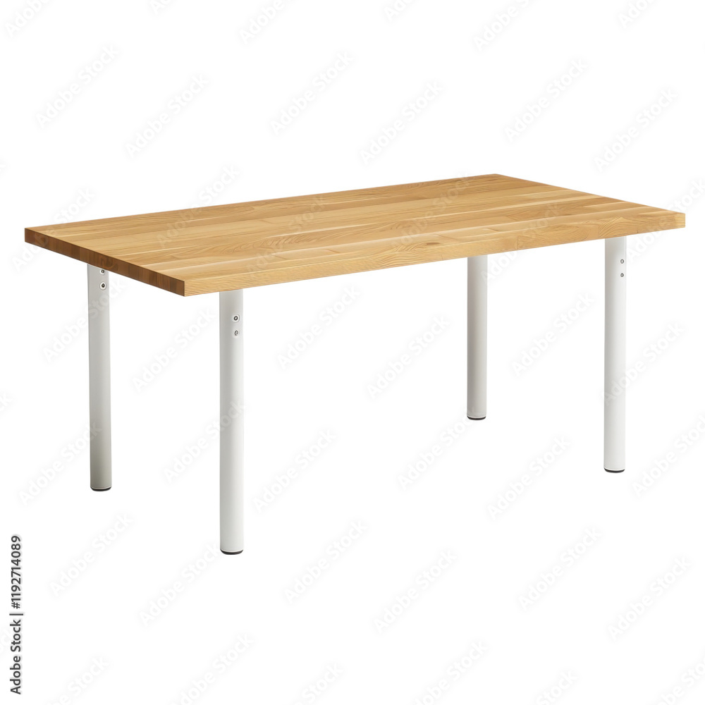 Simple Modern Wooden Table with White Legs Simple Modern Wooden Table with White Legs