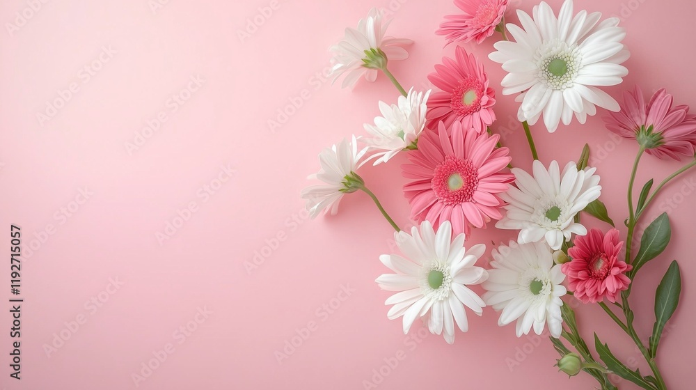 Naklejka premium A beautiful bouquet of pink chrysanthemum flowers showcases the beauty of nature's floral blossoms