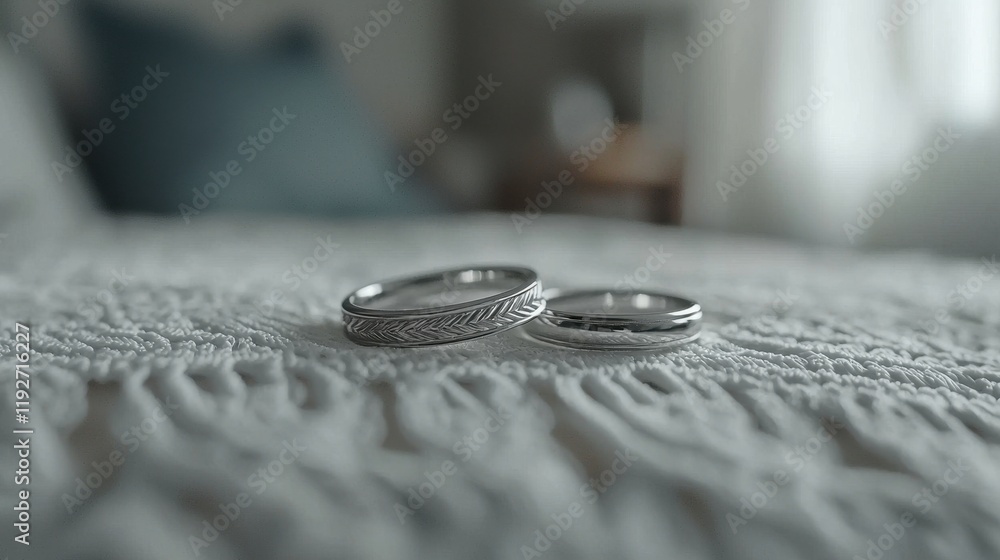 Elegant Intertwined Rings on Soft Surface in Bright Ambient Light Elegant Intertwined Rings on Soft Surface in Bright Ambient Light