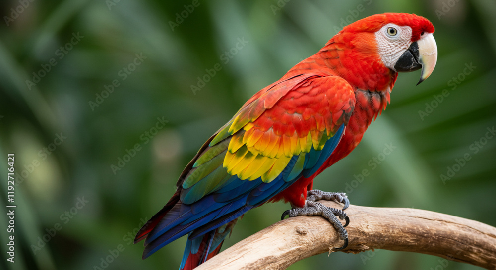 Obraz premium parrot sit on branch of tree