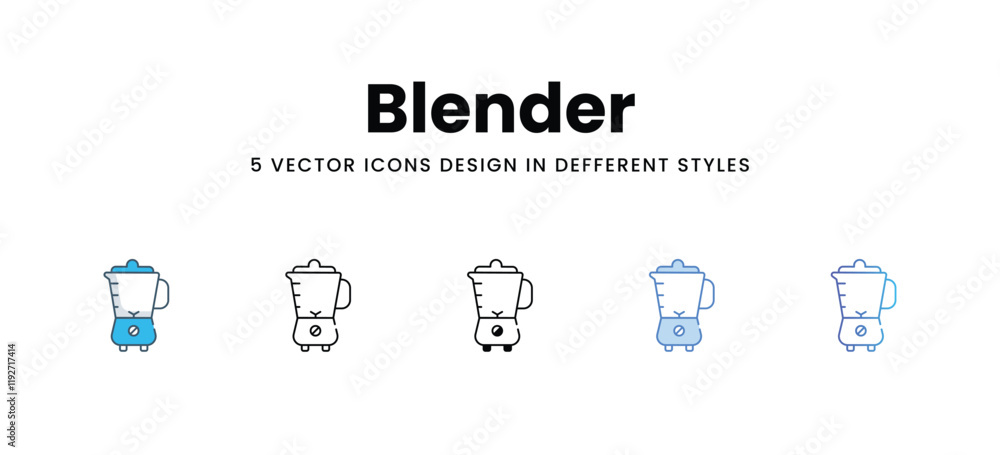 Blender icons in different style vector stock illustration Blender icons in different style vector stock illustration