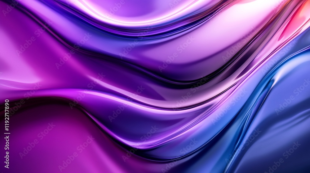 Naklejka premium Abstract Purple and Blue Liquid Waves: A Symphony of Color and Flow