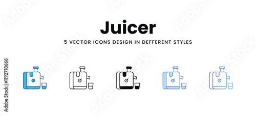 Juicer icons in different style vector stock illustration