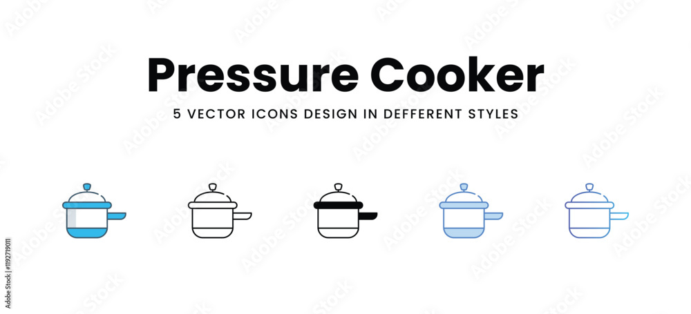 Pressure Cooker icons in different style vector stock illustration Pressure Cooker icons in different style vector stock illustration