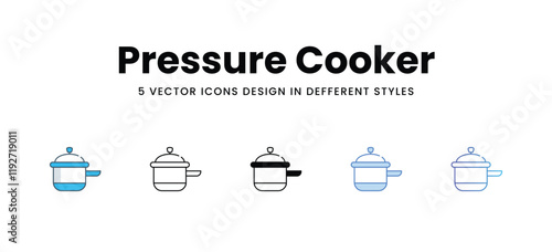 Pressure Cooker icons in different style vector stock illustration