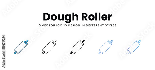 Dough Roller icons in different style vector stock illustration