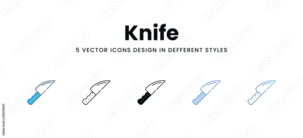Knife icons in different style vector stock illustration Knife icons in different style vector stock illustration