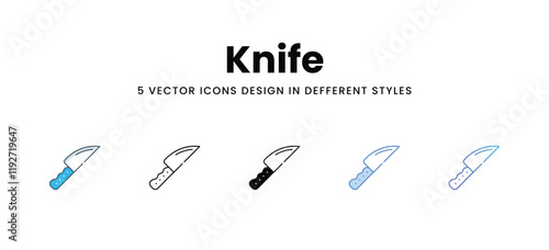 Knife icons in different style vector stock illustration