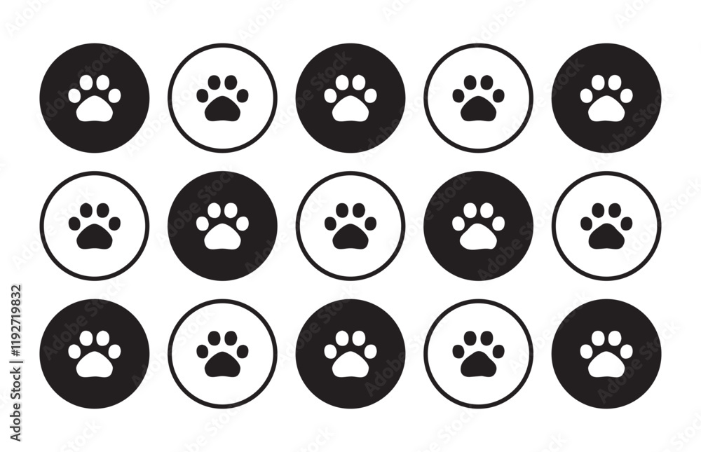 Paw icon vectorcat .Cat and dog paw, Different animal paw print vector illustrations eps 10 Paw icon vectorcat .Cat and dog paw, Different animal paw print vector illustrations eps 10