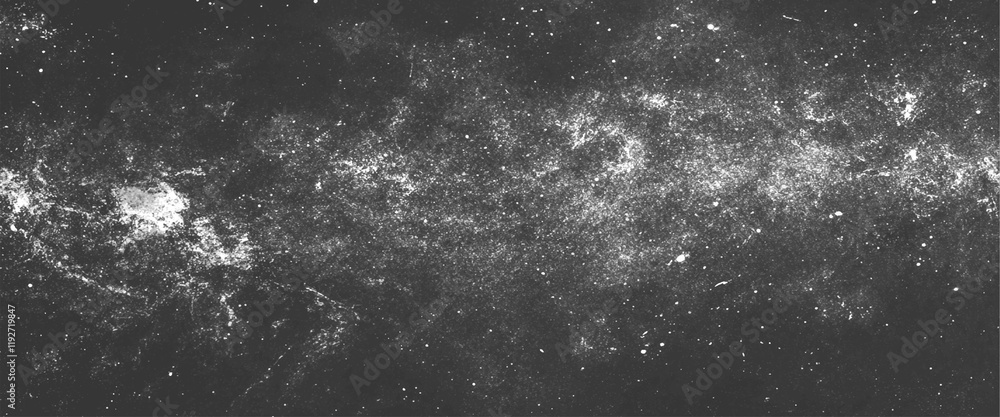 Vector white grunge abstract with scratches and dust black background.