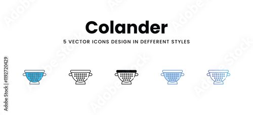 Colander icons in different style vector stock illustration