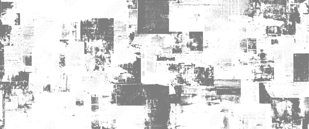 Vector newspaper paper grunge vintage black and white poster with the words