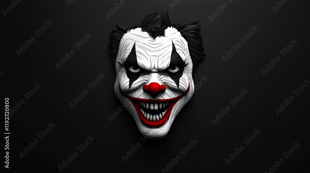 Obraz premium close-up of a horror clown on a dark background