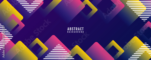 3D yellow pink abstract background overlap layer on dark space with squares effect decoration. Modern graphic design element cutout style concept for web banner, art, flyer, card, or brochure cover