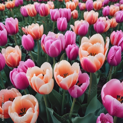 field of tulips