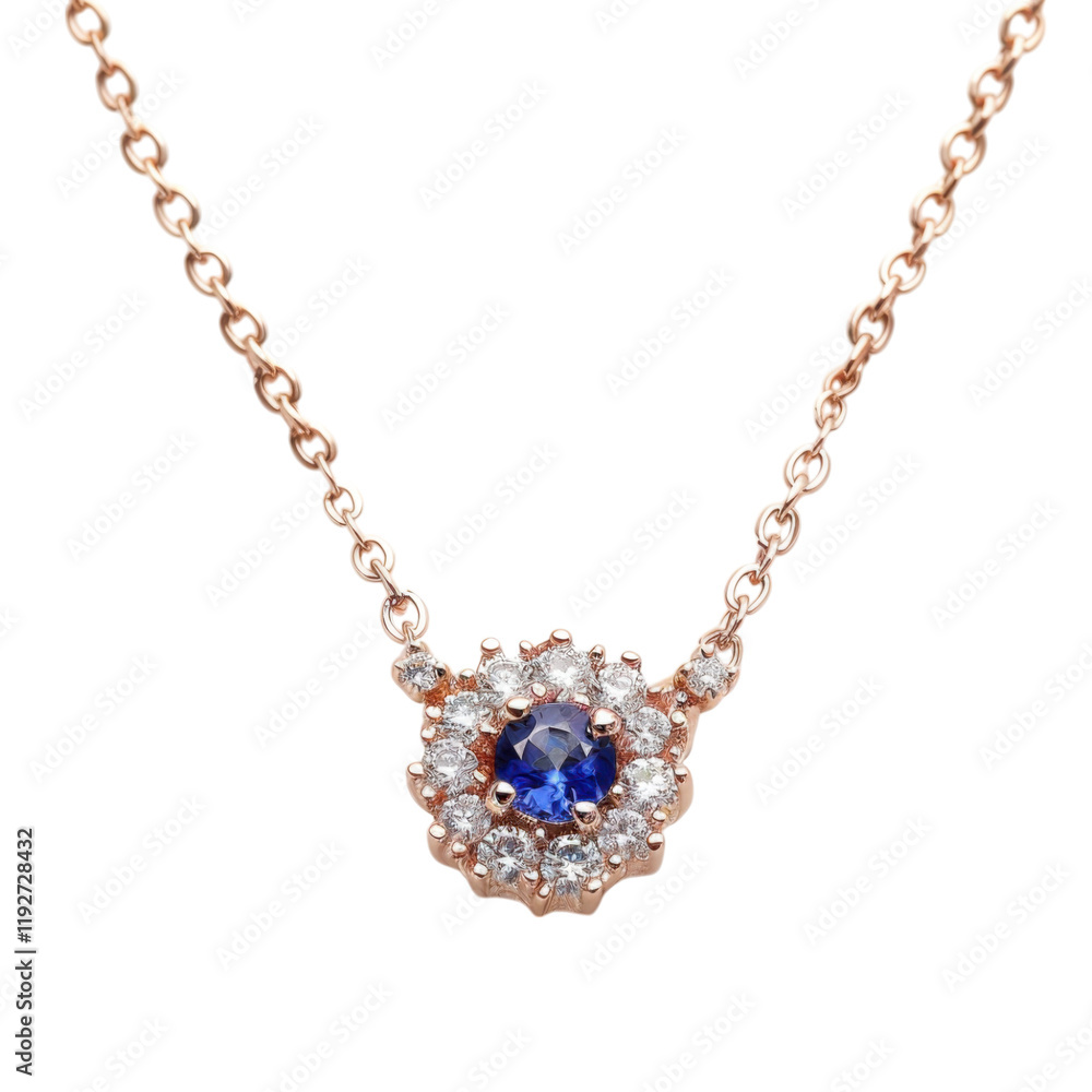 Rose Gold Sapphire and Diamond Necklace Rose Gold Sapphire and Diamond Necklace