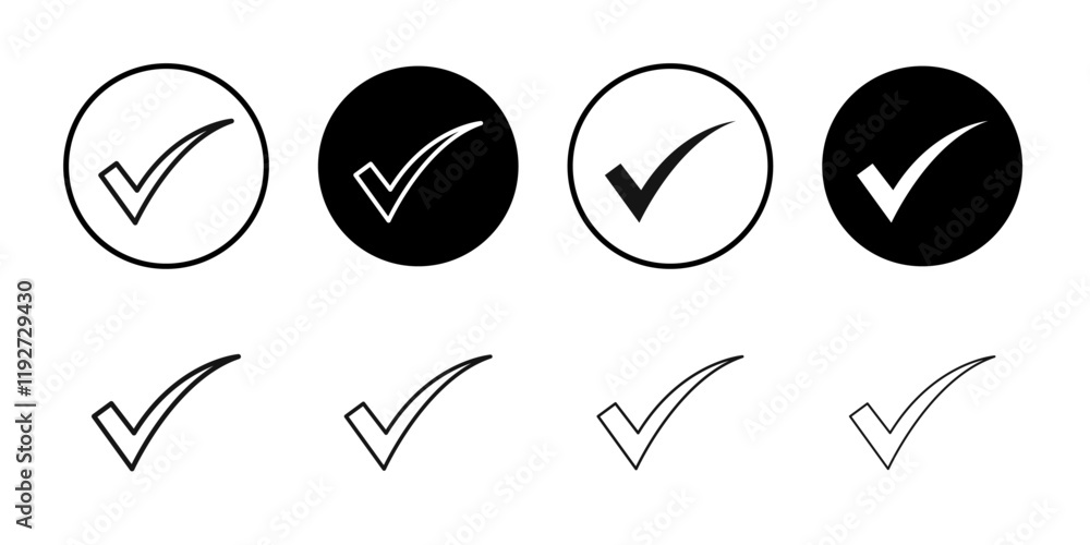 Fototapeta premium Check icon Isolated flat vector in outline
