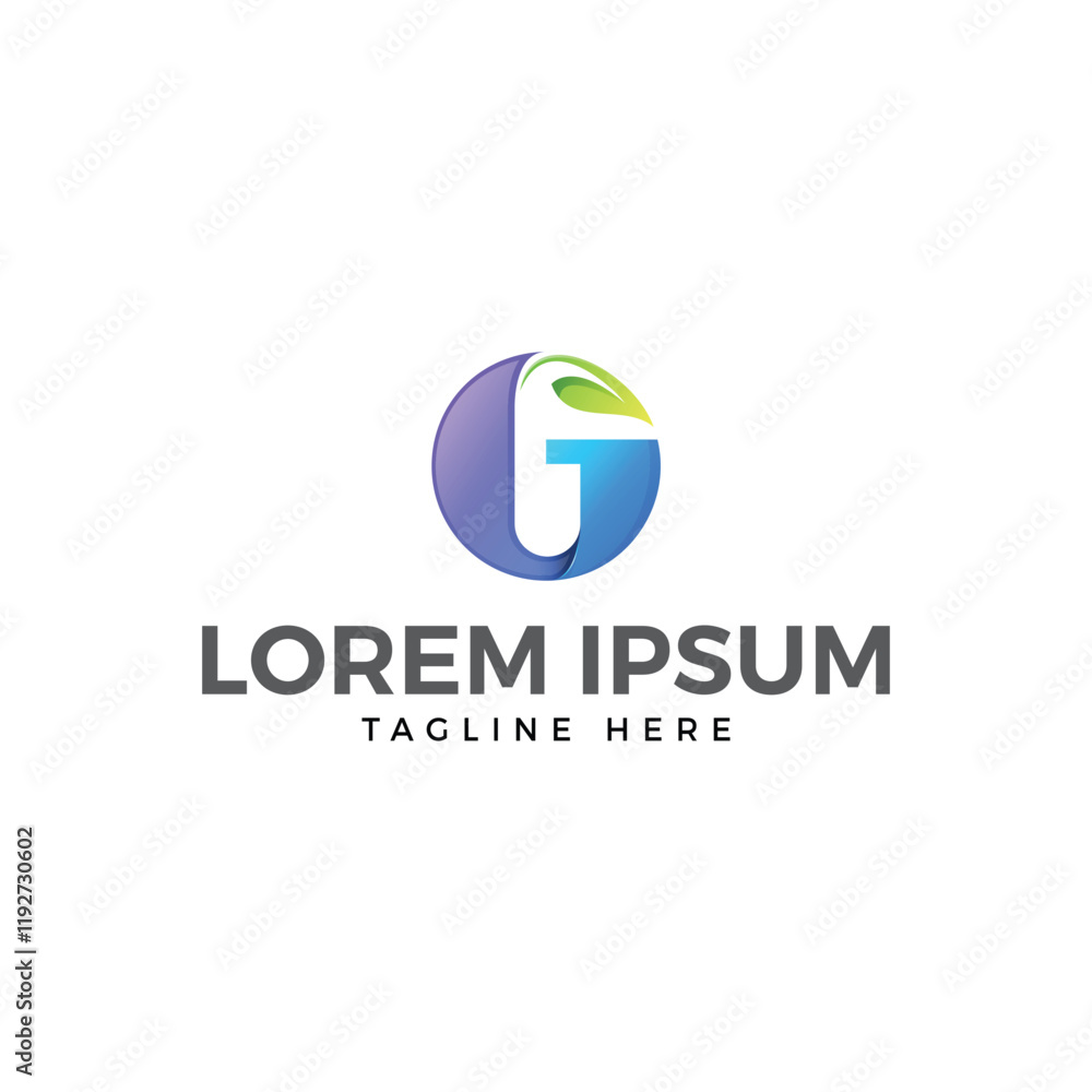 Vibrant G Letter Logo with Organic Leaf Design Vibrant G Letter Logo with Organic Leaf Design