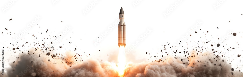Rocket Launch with Powerful Explosion Rocket Launch with Powerful Explosion