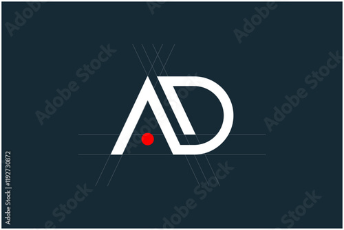 Initial AD Logo Design Vector