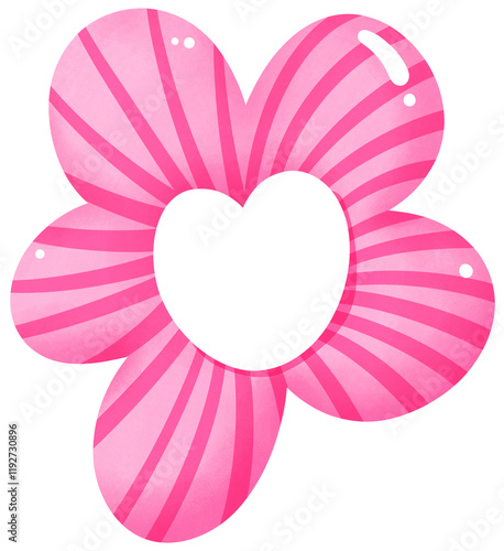 Stripe pink flower heart