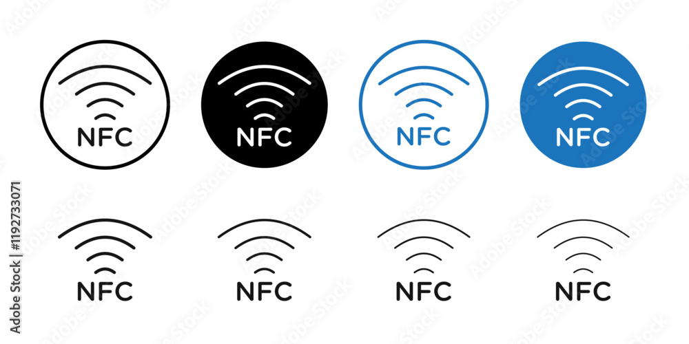 NFC icon Isolated flat vector in outline NFC icon Isolated flat vector in outline