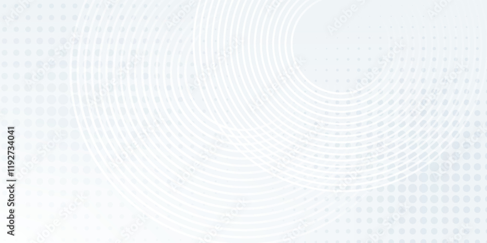 Naklejka premium White abstract background. Modern circle lines pattern. Futuristic concept. Minimal geometric design.