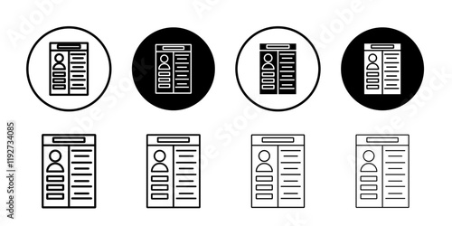 Resume icon Isolated flat vector in outline