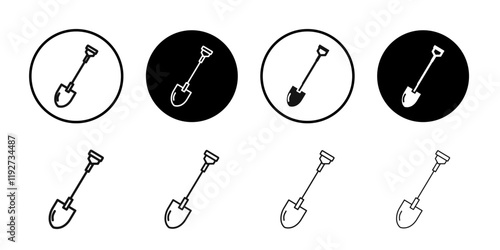 Shovel icon Isolated flat vector in outline