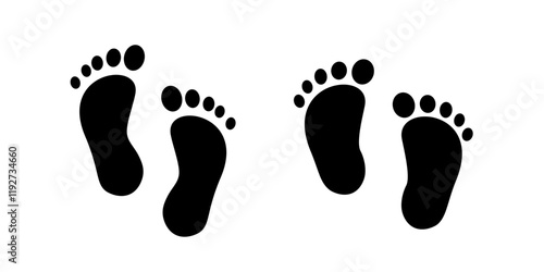 footprint icon. Foot icon set
