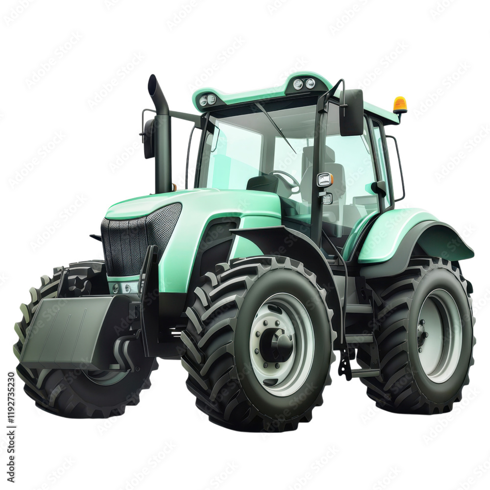 Obraz premium Modern Green Tractor - Powerful Farming Equipment