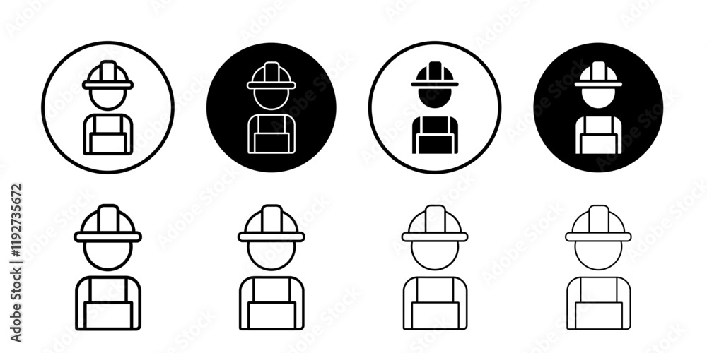 Worker icon Isolated flat vector in outline Worker icon Isolated flat vector in outline