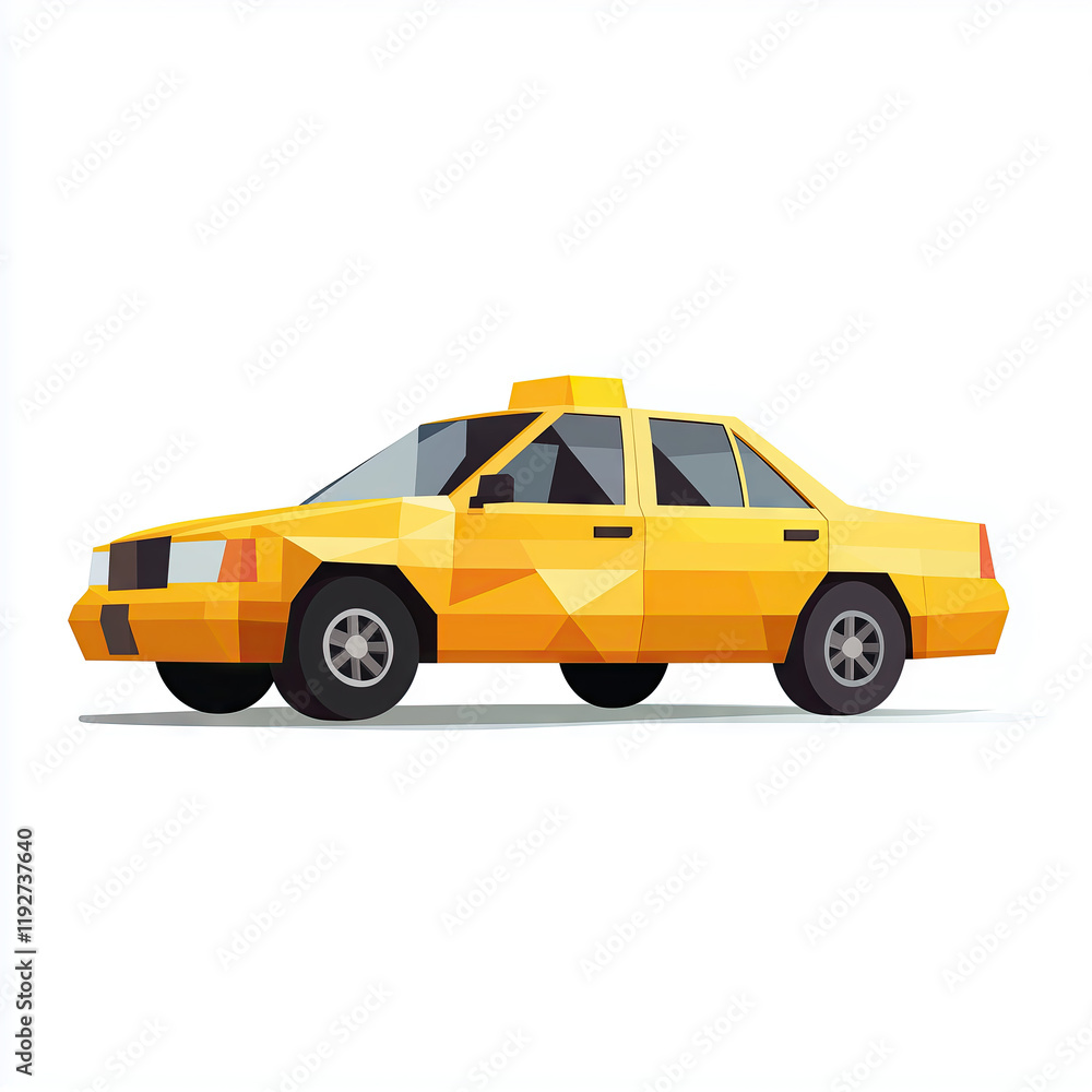 Flat vector illustration of a yellow taxi car Flat vector illustration of a yellow taxi car