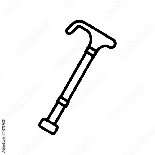 walking cane icon, walking cane line art - simple line art of walking cane, perfect for walking cane logos and icons and themed design