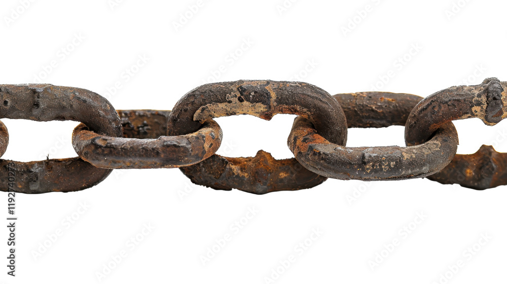 Fototapeta premium Rusty Chain Link: Industrial Metal