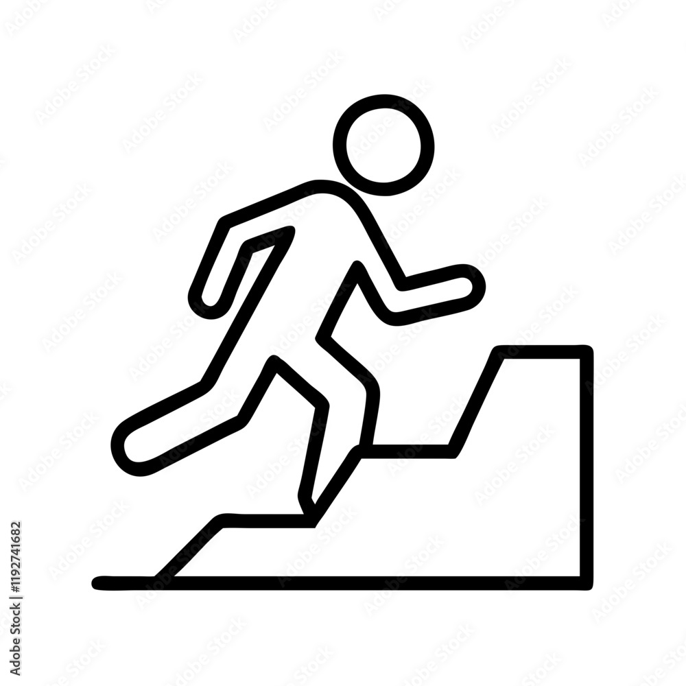 walking uphill icon, walking uphill line art - simple line art of walking uphill, perfect for walking uphill logos and icons and themed design walking uphill icon, walking uphill line art - simple line art of walking uphill, perfect for walking uphill logos and icons and themed design