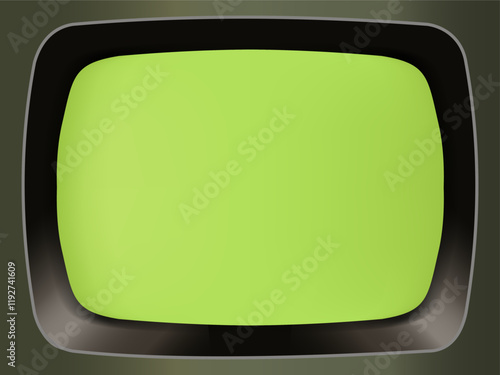 Retro talavision display green screen realistic for decoration