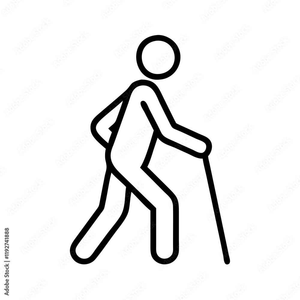 walking with cane mobility aid walking with cane mobility aid - simple line art of walking with cane mobility aid, perfect for walking with cane mobility aid logos and icons and themed design walking with cane mobility aid walking with cane mobility aid - simple line art of walking with cane mobility aid, perfect for walking with cane mobility aid logos and icons and themed design