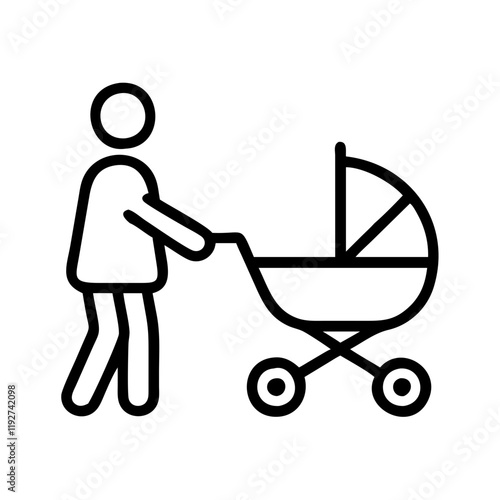 baby stroller for walking with a child icon, baby stroller for walking with a child vector, 