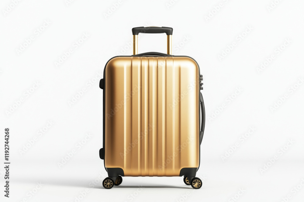 Stylish Dark Luggage on a Trolley Ready for Travel at an Airport Terminal Stylish Dark Luggage on a Trolley Ready for Travel at an Airport Terminal