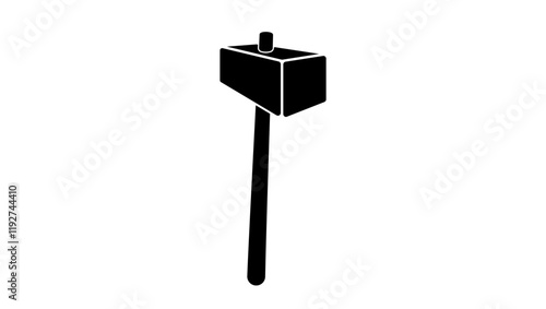thunder hammer , black isolated silhouette
