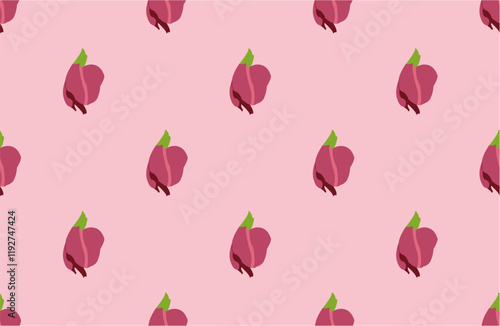 seamless pattern with Sesbania grandiflora flower on pink background. neat and orderly pattern