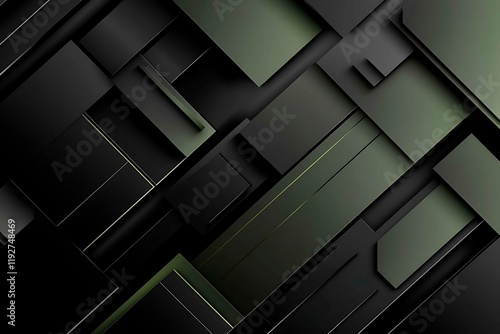 Wallpaper Mural Abstract black background with green accents, futuristic design elements, and geometric patterns, perfect for technology and gaming themes.
 Torontodigital.ca