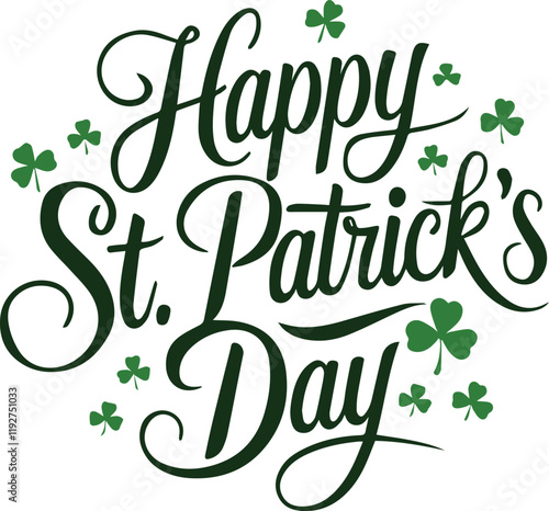 Happy st patrick's day typography design