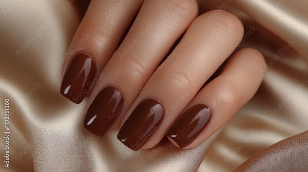 custom made wallpaper toronto digitalElegant manicured nails with rich brown polish on luxurious satin fabric