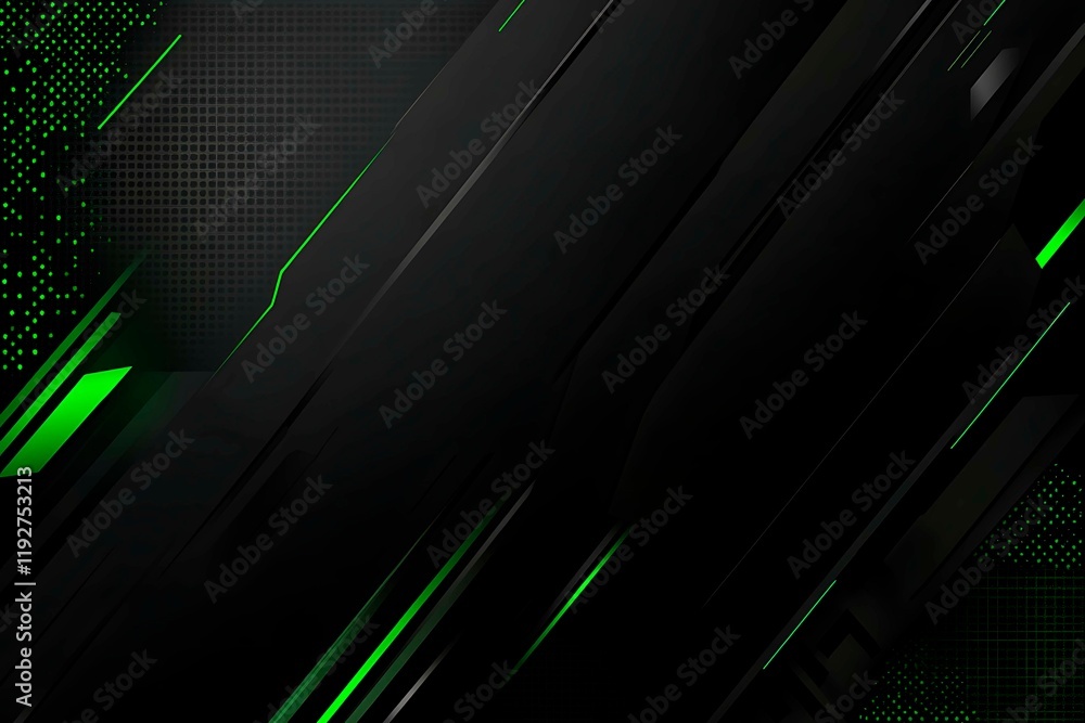 Abstract black background with green accents, futuristic design elements, and geometric patterns, perfect for technology and gaming themes.
Abstract black background with green accents, futuristic design elements, and geometric patterns, perfect for technology and gaming themes.