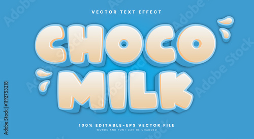 Choco Milk 3d editable text effect Template Suitable for Fresh food theme