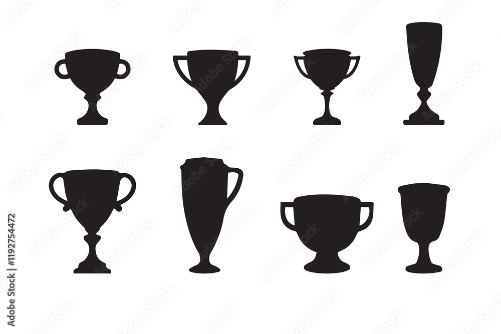 Trophy cup silhouette vector bundle Trophy cup silhouette vector bundle